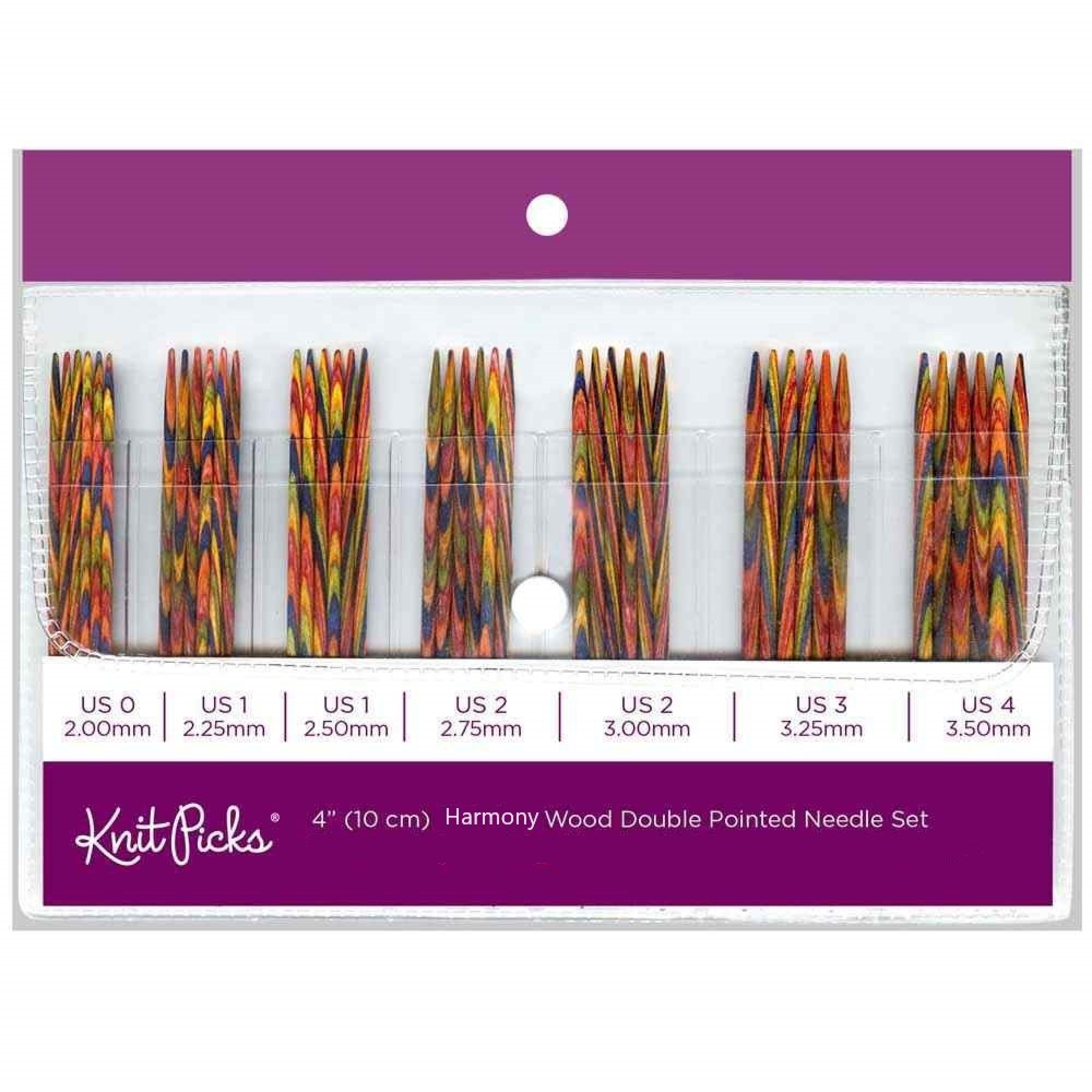 KnitPicks 2-3/4 Rainbow Wood interchangeable Short Tips Needle Set - 7  Pairs by www.